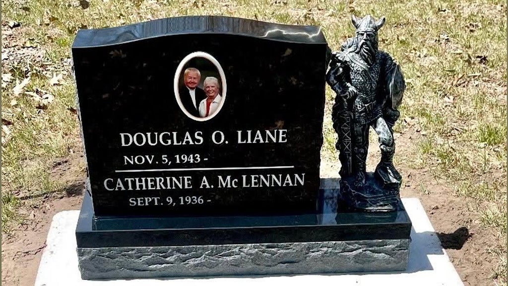 Viking statue stolen from gravestone in cemetery on Lac Mille Lacs, sheriff says — WCCO / CBS Minnesota, Chaska Community news
