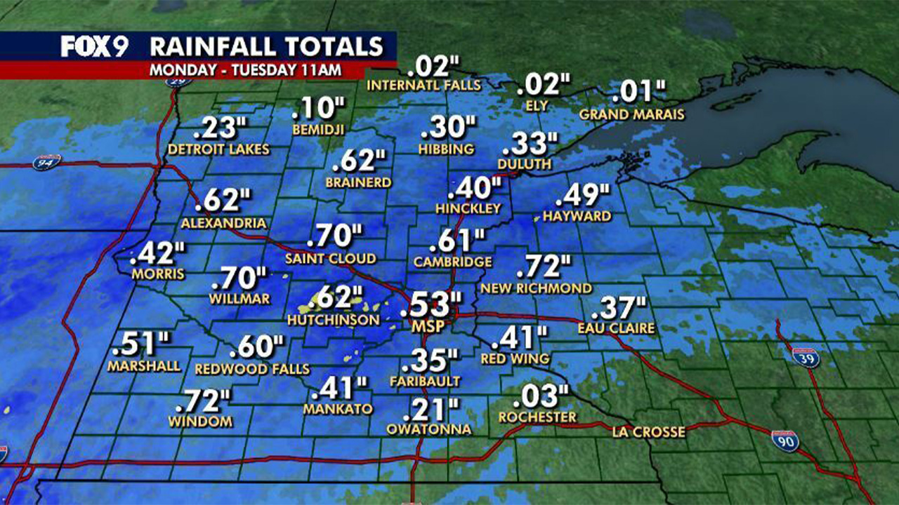 Minnesota weather: Rain totals from Monday and Tuesday showers — Chaska Community news